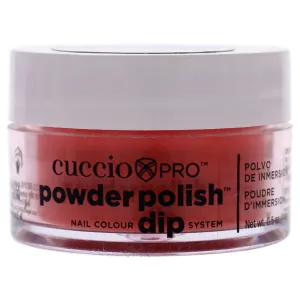 Cuccio Pro Powder Polish Dip - Red w/Orange Undertones - Nail Lacquer for Manicures/Pedicures, Easy, Fast Application/Removal - No LED/UV Light Needed - Non-Toxic, Odorless, Highly Pigmented - 0.5 oz