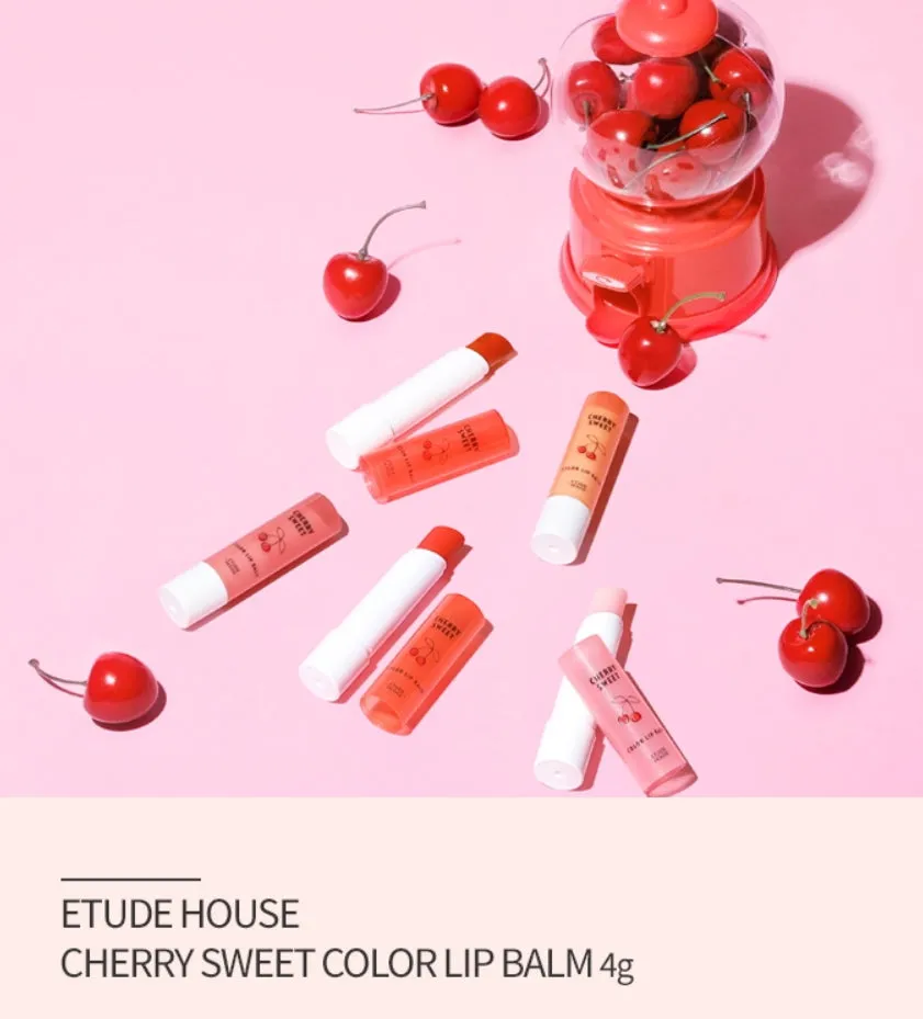 ETUDE Cherry Sweet Color Lip Balm OR202 Dry Color Lip Care Beauty Cosmetics