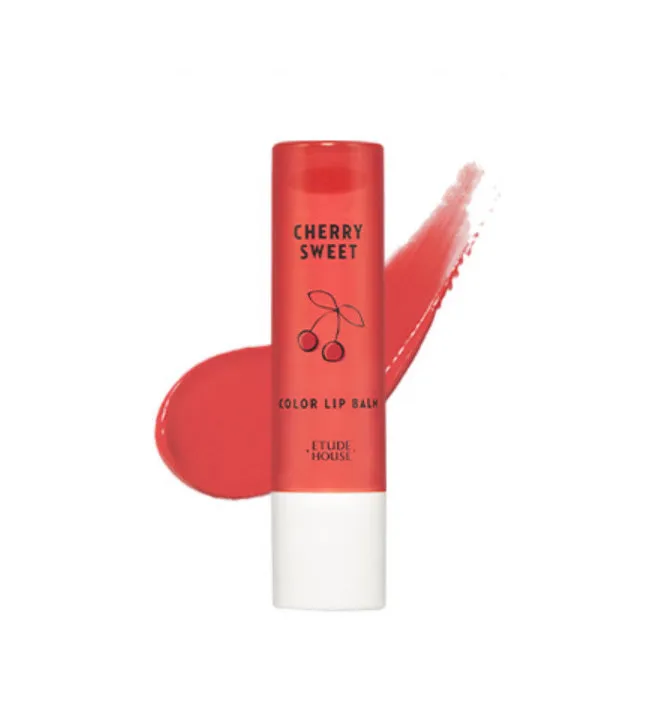 ETUDE Cherry Sweet Color Lip Balm OR202 Dry Color Lip Care Beauty Cosmetics