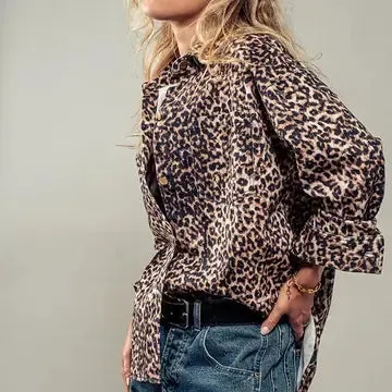 Leopard Print Work Jacket