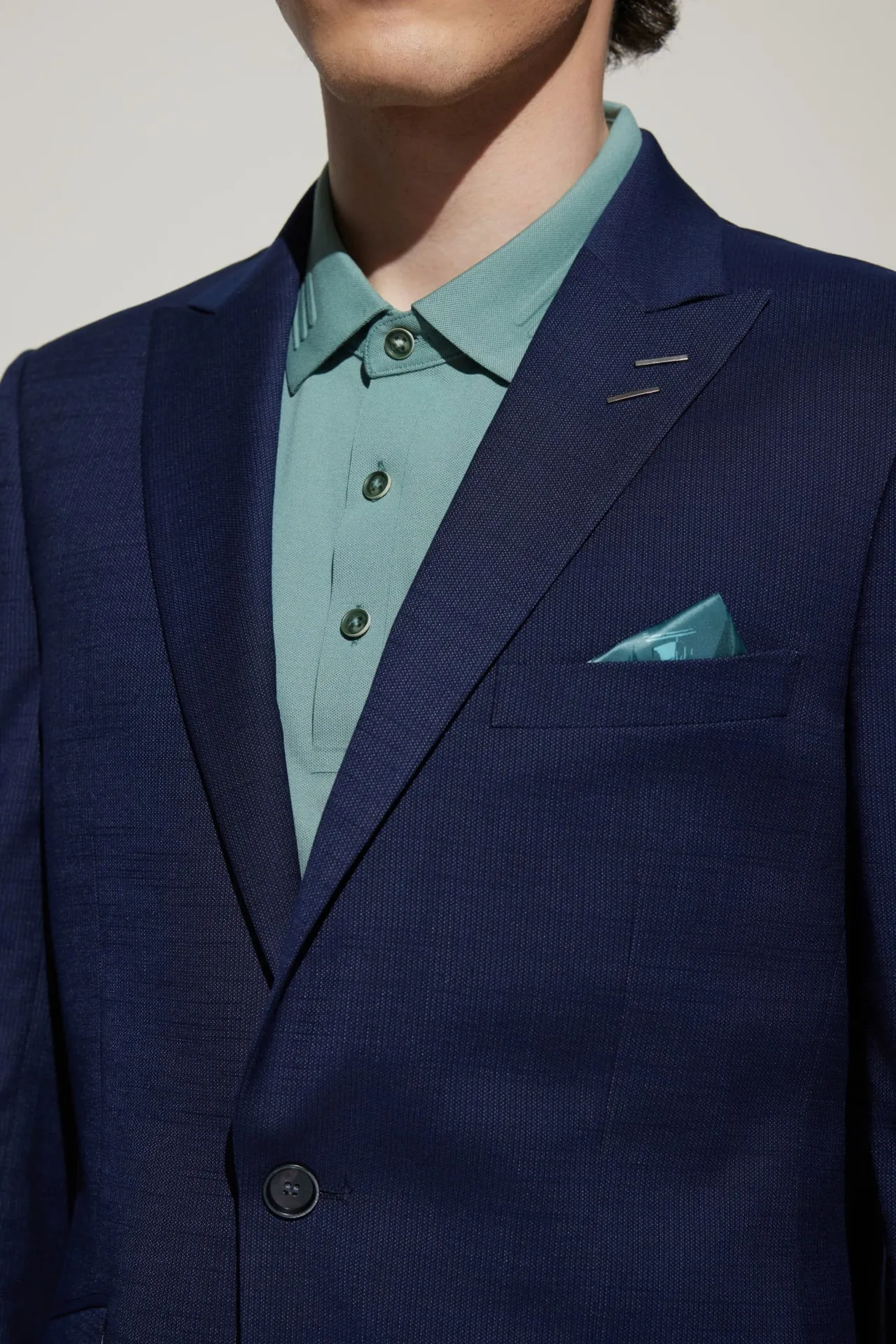 Multi-Way Stretch Slim Fit Texture Suit Blazer