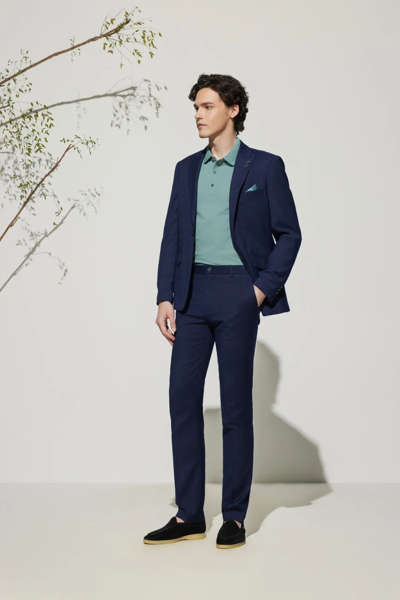 Multi-Way Stretch Slim Fit Texture Suit Blazer