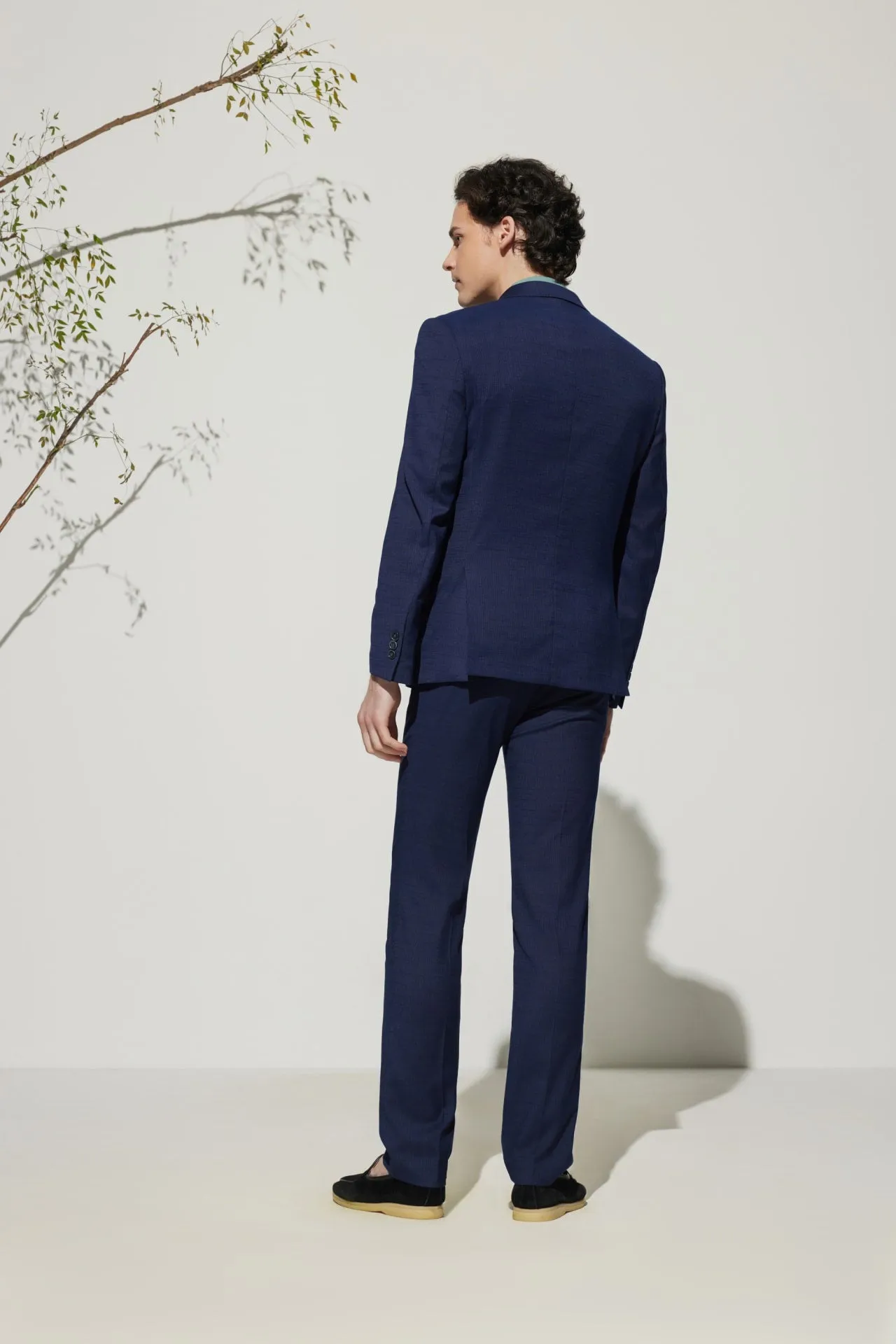 Multi-Way Stretch Slim Fit Texture Suit Blazer