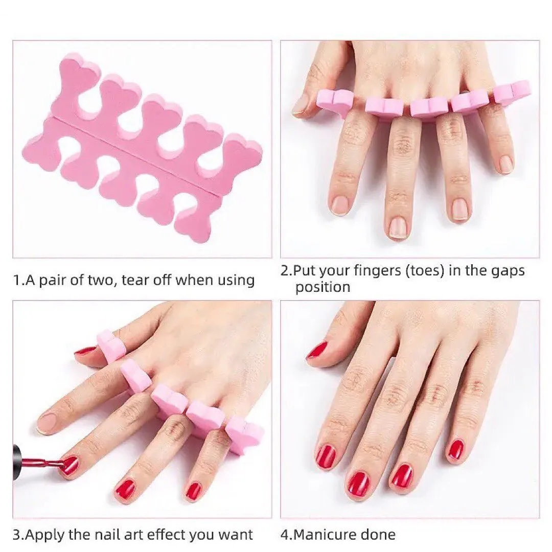 Nail Art Toe Separators Sponge Finger Dividers UV Gel Polish Beauty Tools