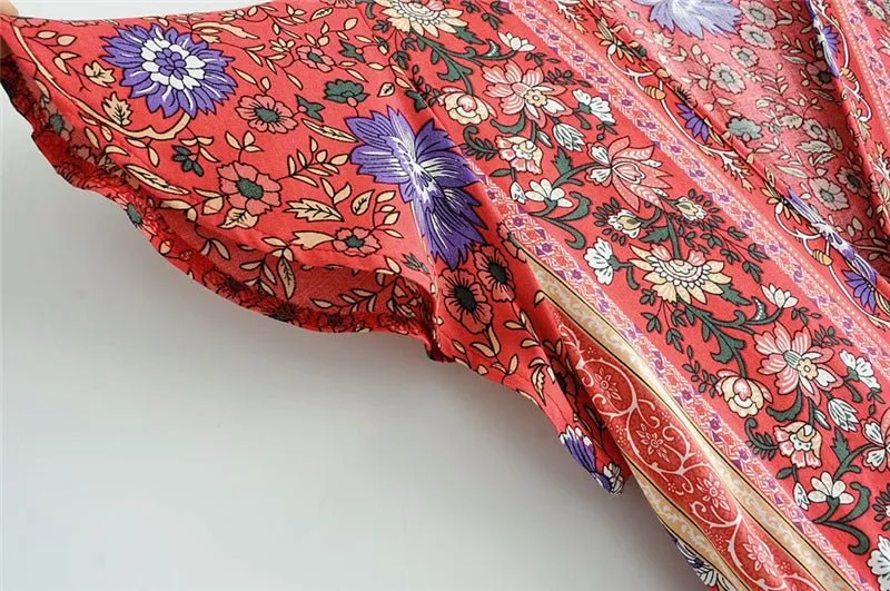 NATASHA Bohemian Floral Summer Wrap Dress