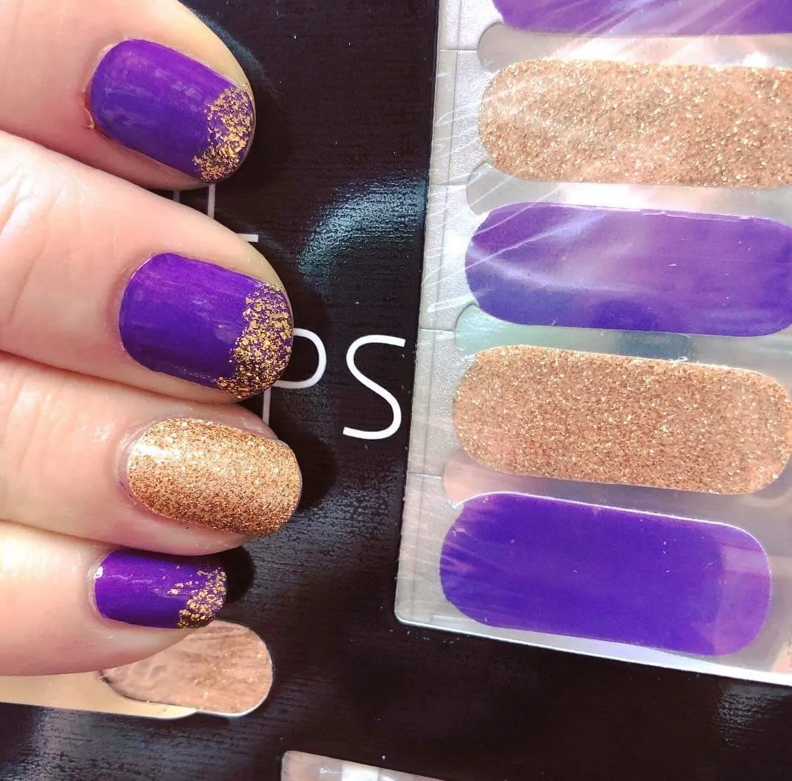 Purple and Gold Nail Wraps