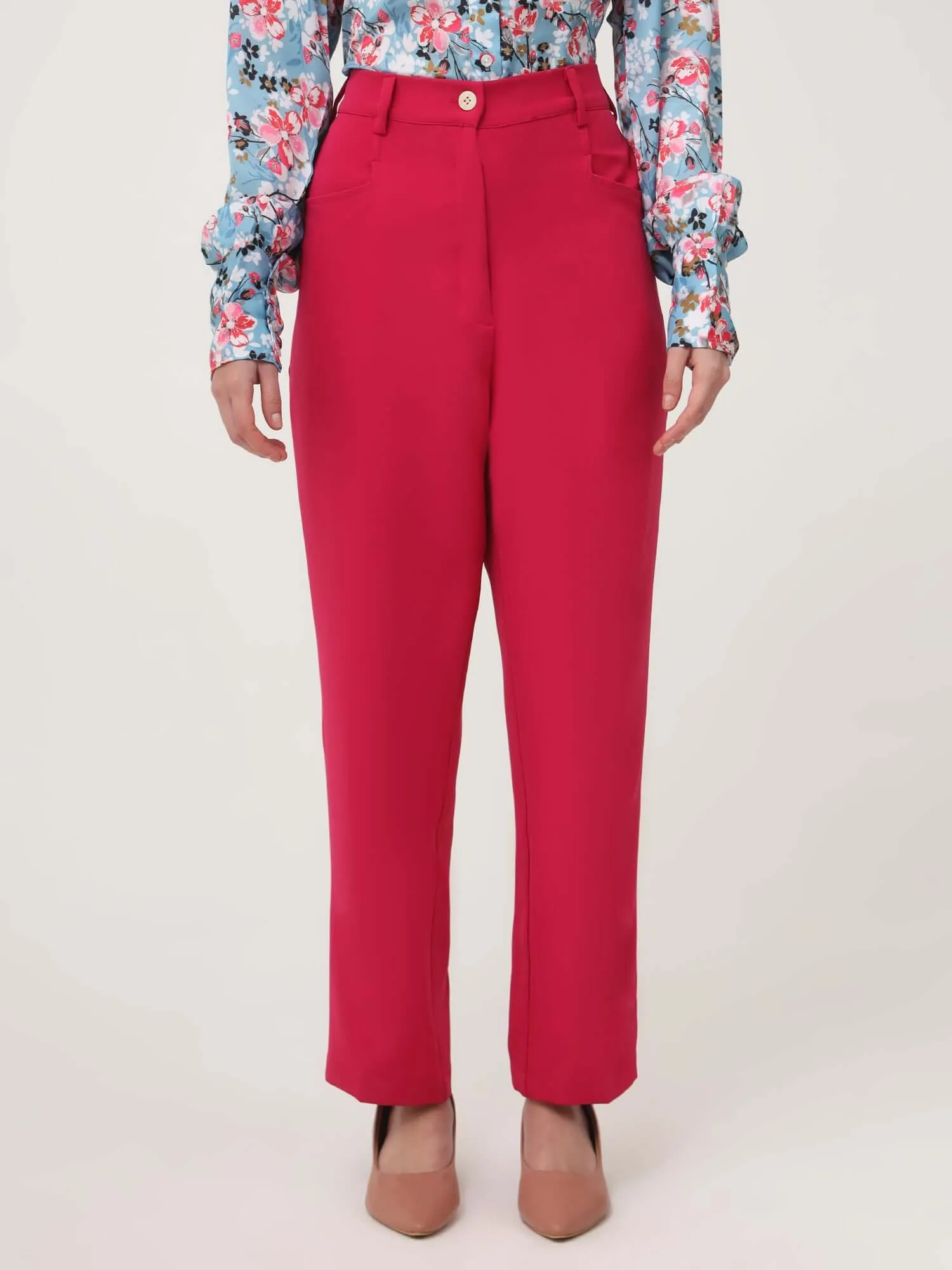 Women'S Luxury Banana Crepe Hibiscus C Pant